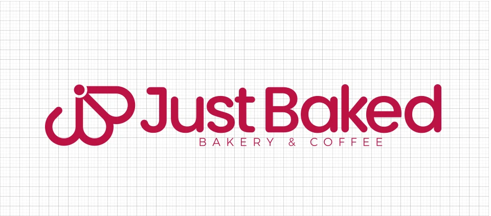 Just Baked Bakery & Coffee logosu ızgara üzerinde